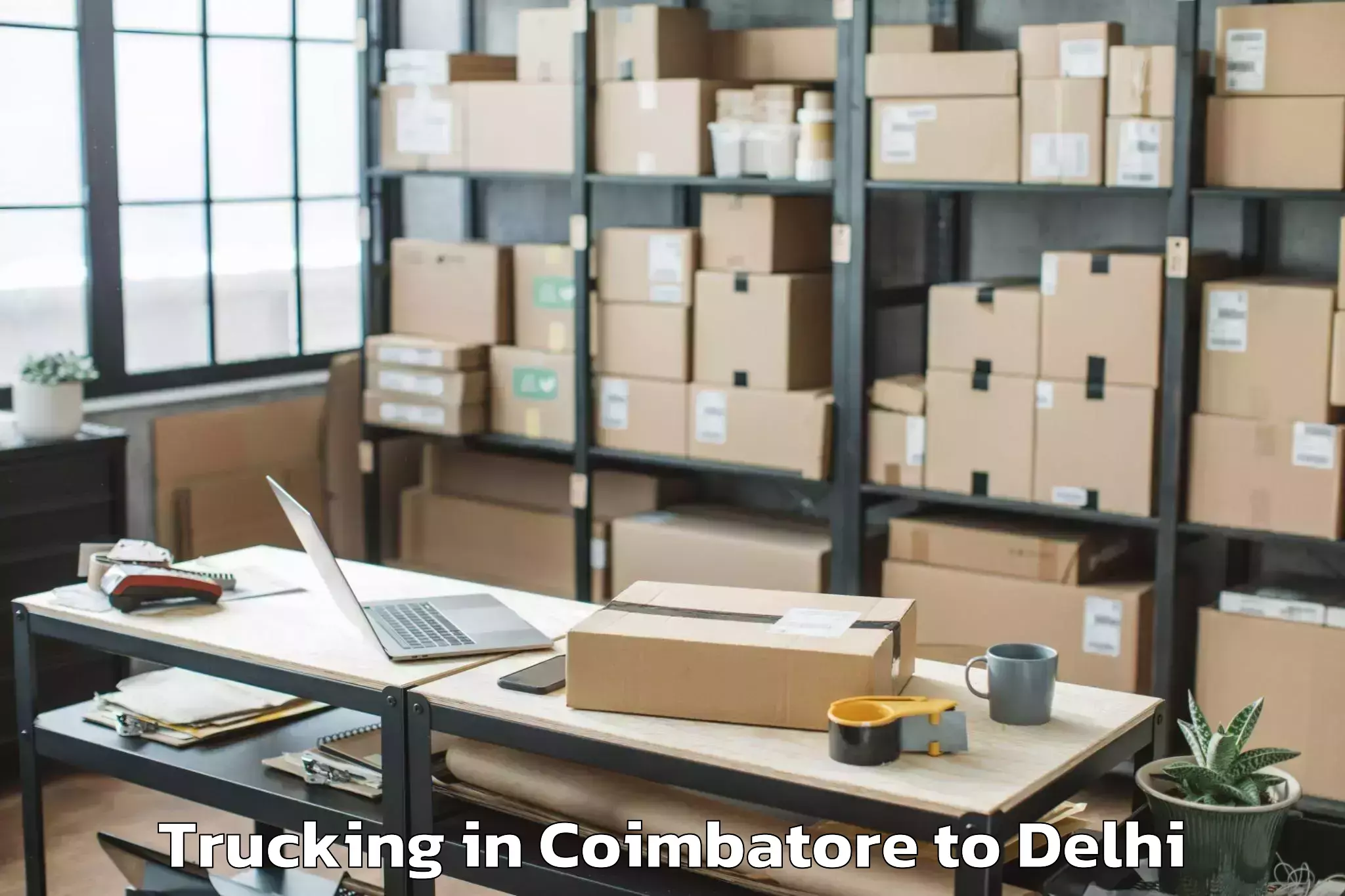 Hassle-Free Coimbatore to Delhi Technological University Trucking